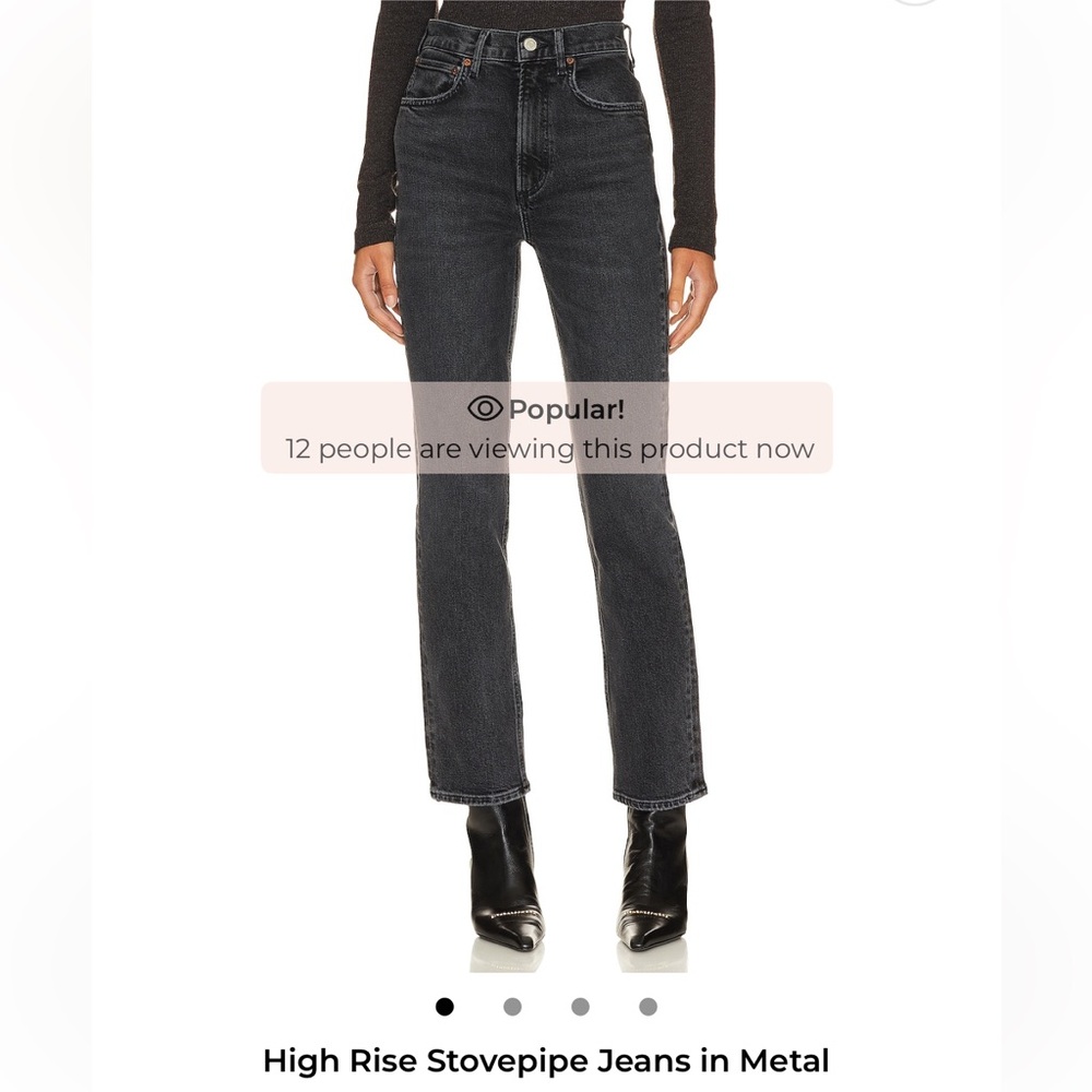 Agolde High Rise Jeans in Dark Gray